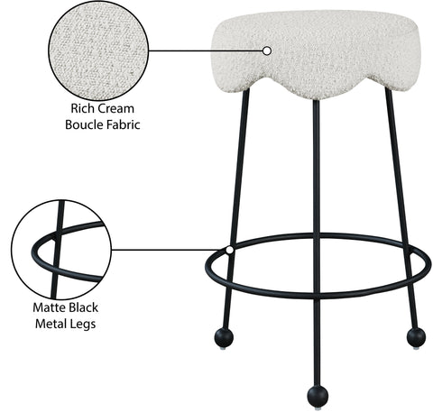 Coco Cream Fabric Counter Stool C