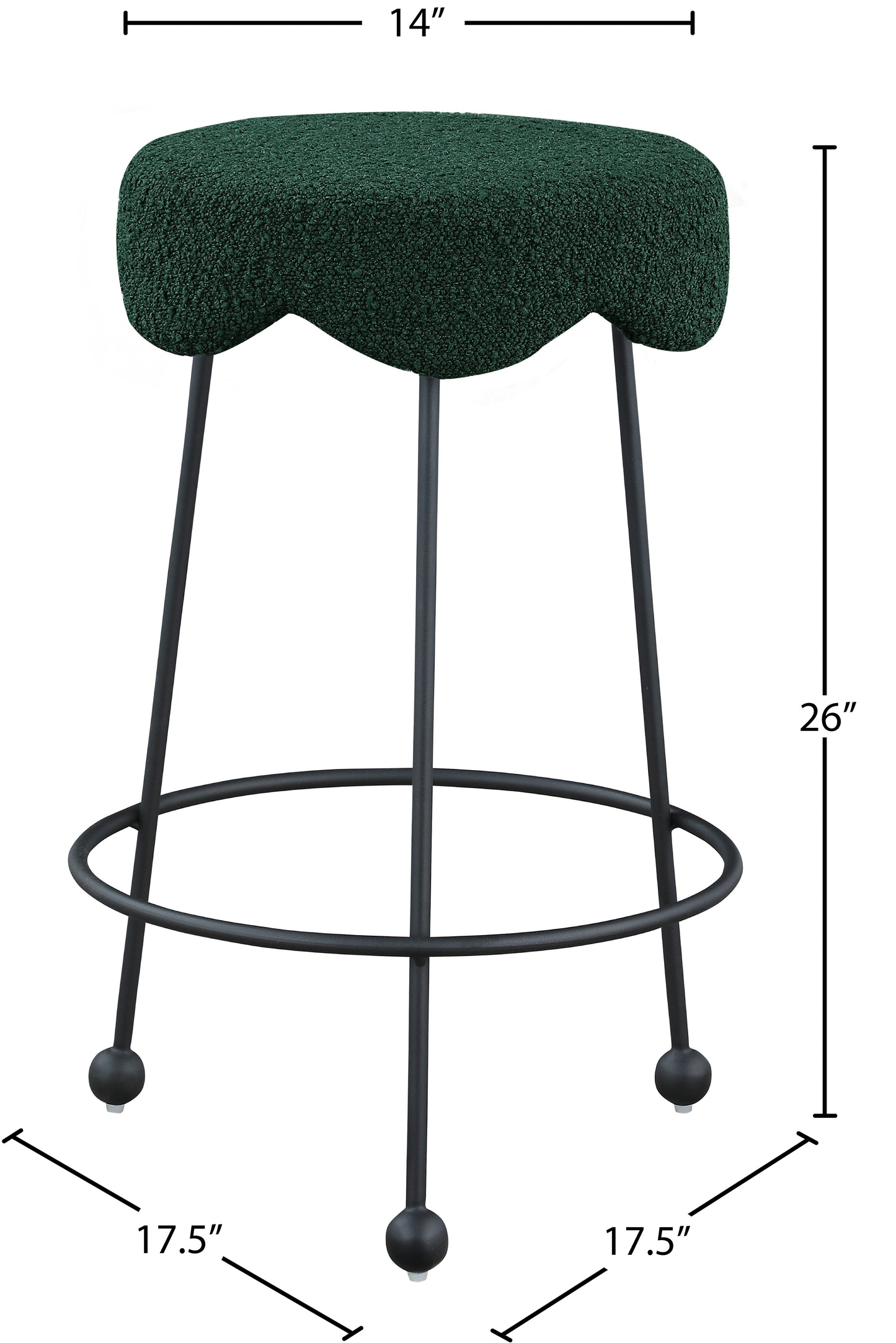 coco green fabric counter stool c