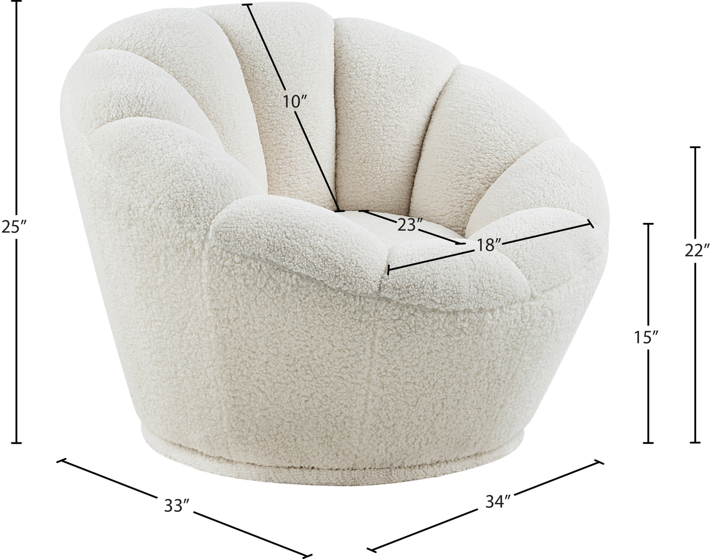 mylah white faux sheepskin fur accent chair fur