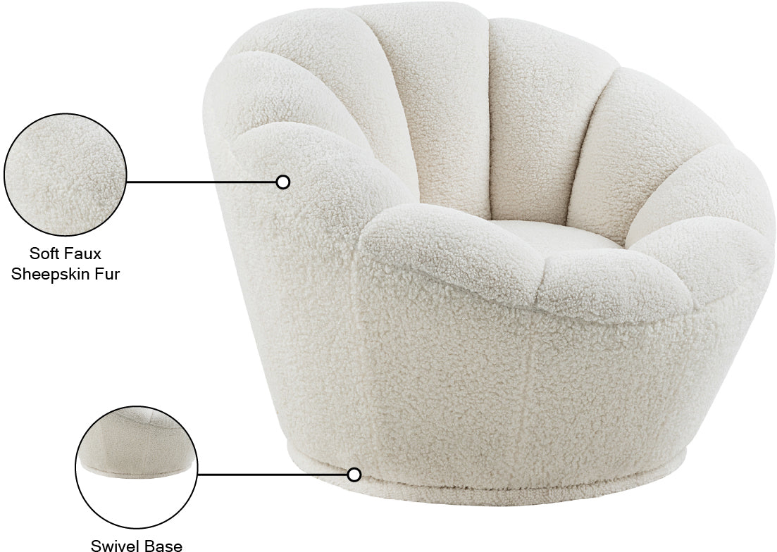 mylah white faux sheepskin fur accent chair fur