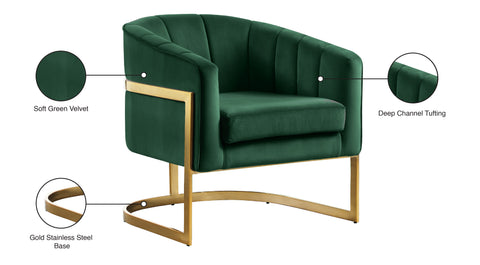Dixie Green Velvet Accent Chair Green