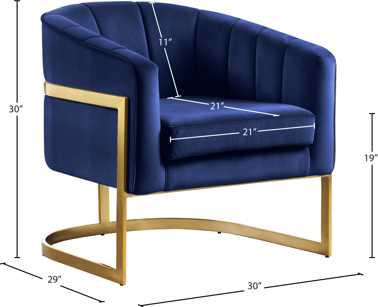 dixie navy velvet accent chair navy