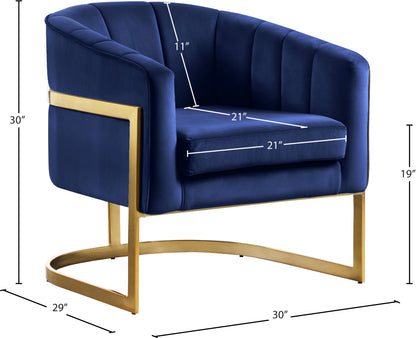 Dixie Navy Velvet Accent Chair Navy