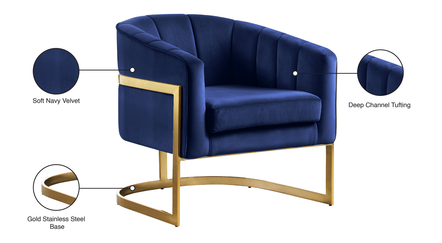 dixie navy velvet accent chair navy