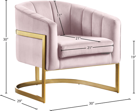 Dixie Pink Velvet Accent Chair Pink