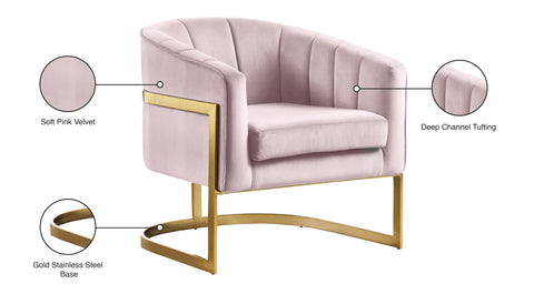 Dixie Pink Velvet Accent Chair Pink