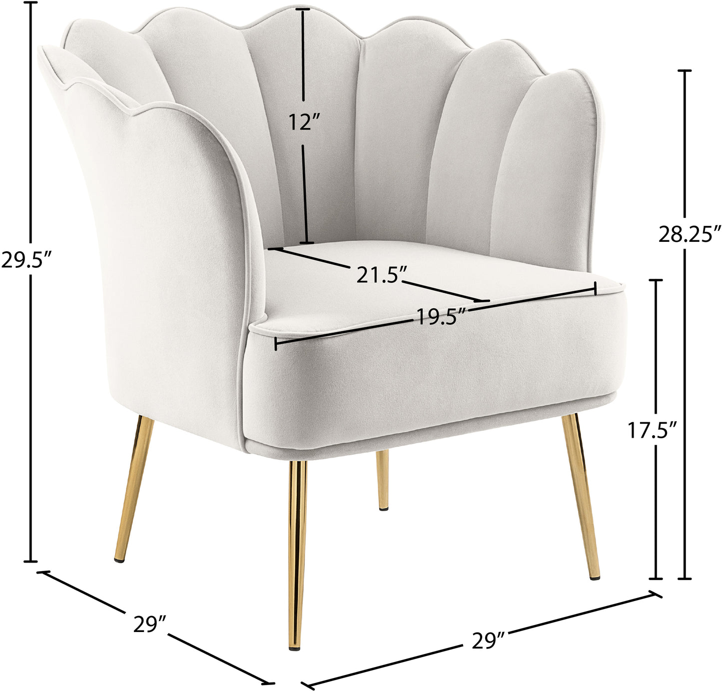 jackson cream velvet accent chair cream