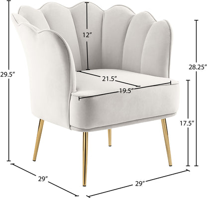 Jackson Cream Velvet Accent Chair Cream