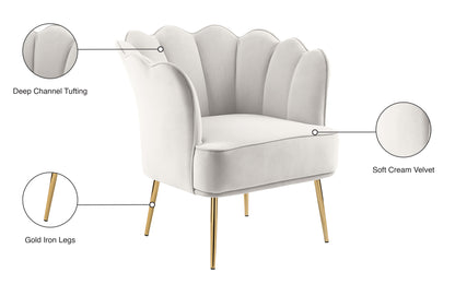 Jackson Cream Velvet Accent Chair Cream