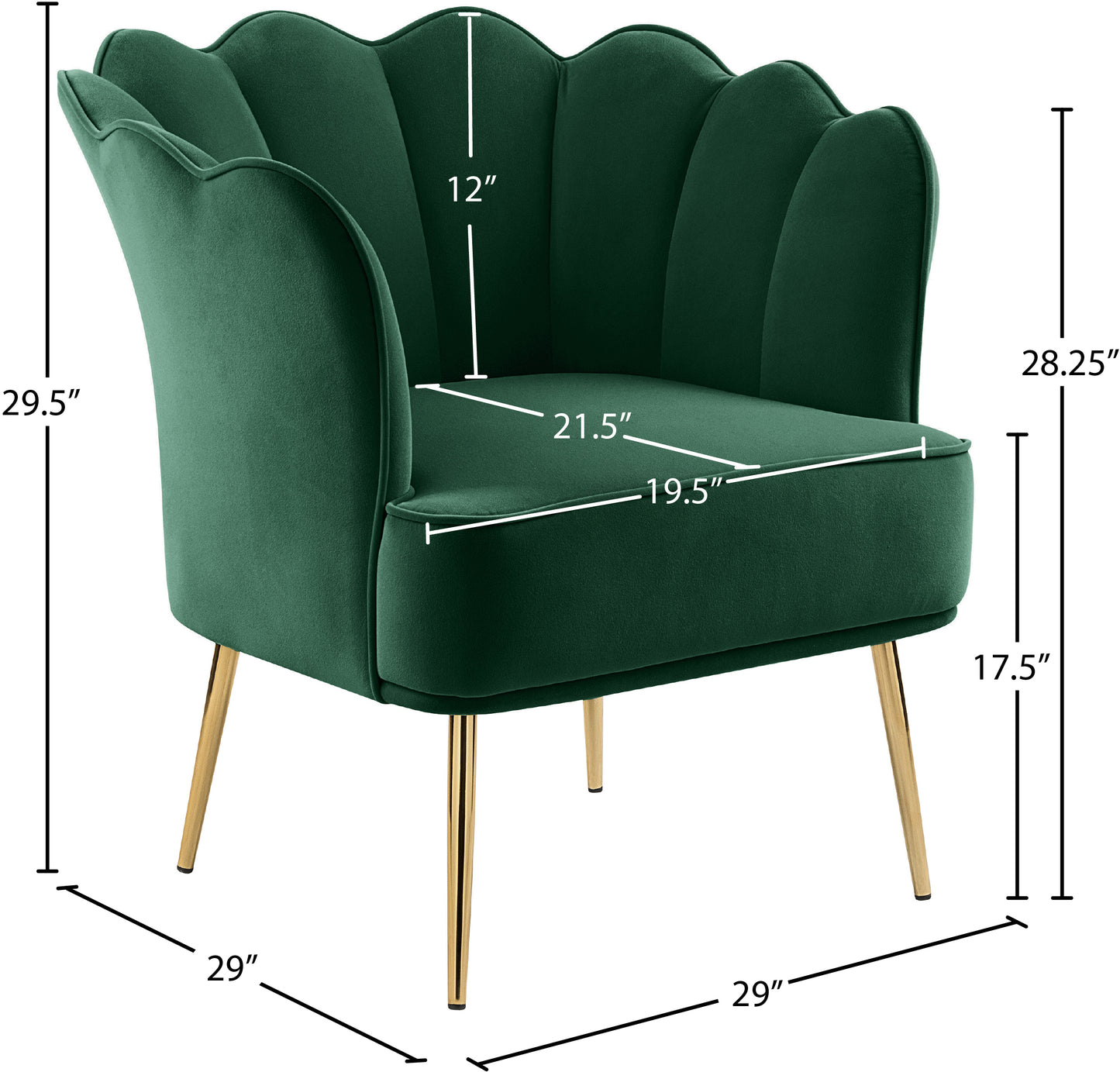 jackson green velvet accent chair green