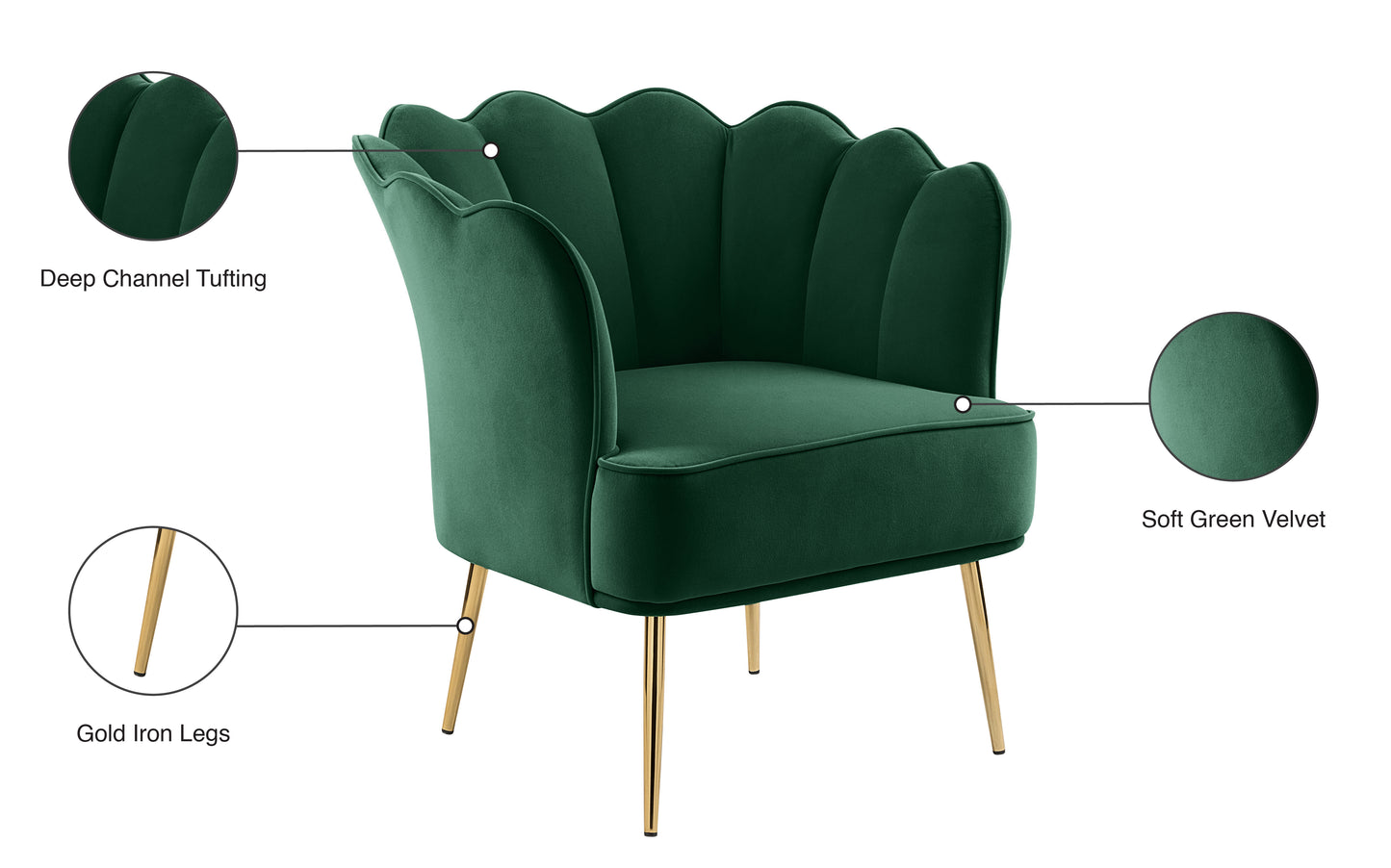 jackson green velvet accent chair green