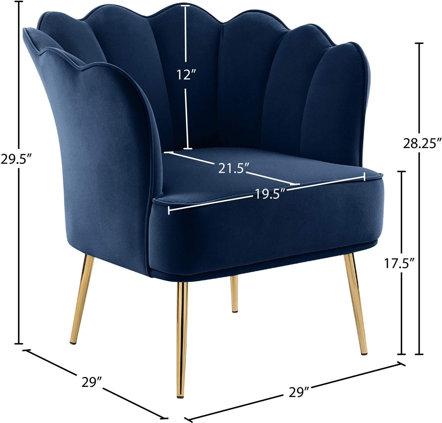 jackson navy velvet accent chair navy