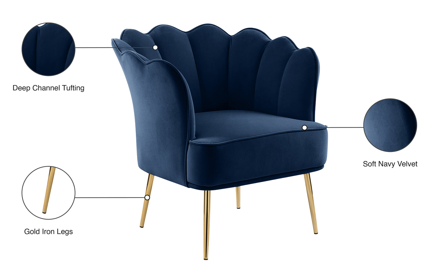 jackson navy velvet accent chair navy