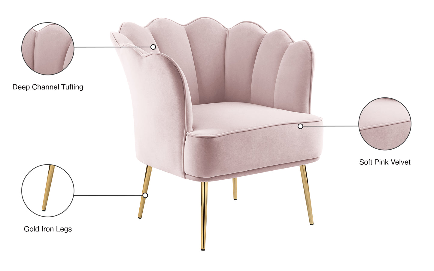 jackson pink velvet accent chair pink