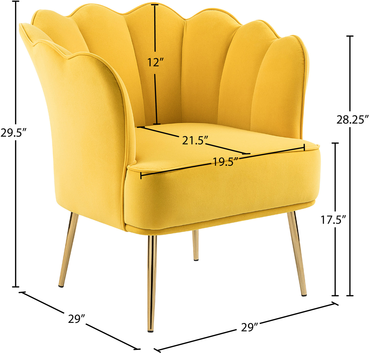 jackson yellow velvet accent chair yellow