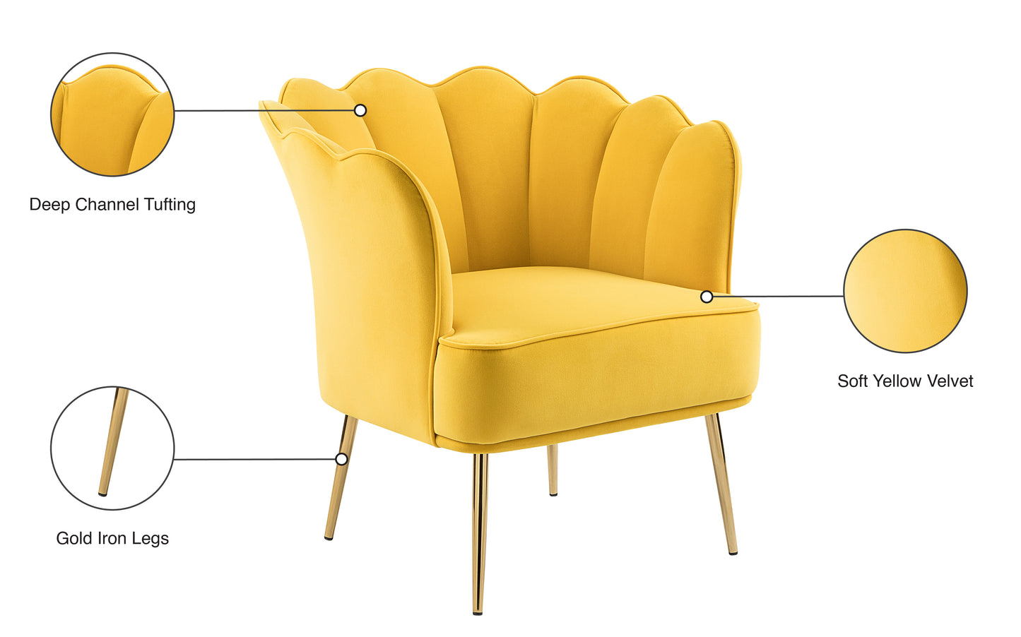 jackson yellow velvet accent chair yellow