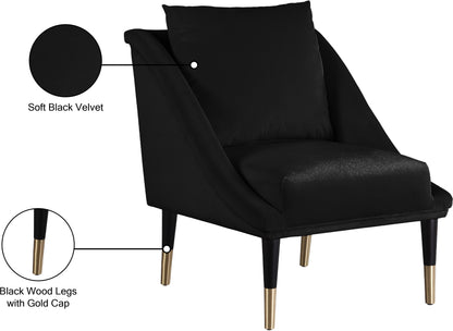 Opal Black Velvet Accent Chair C