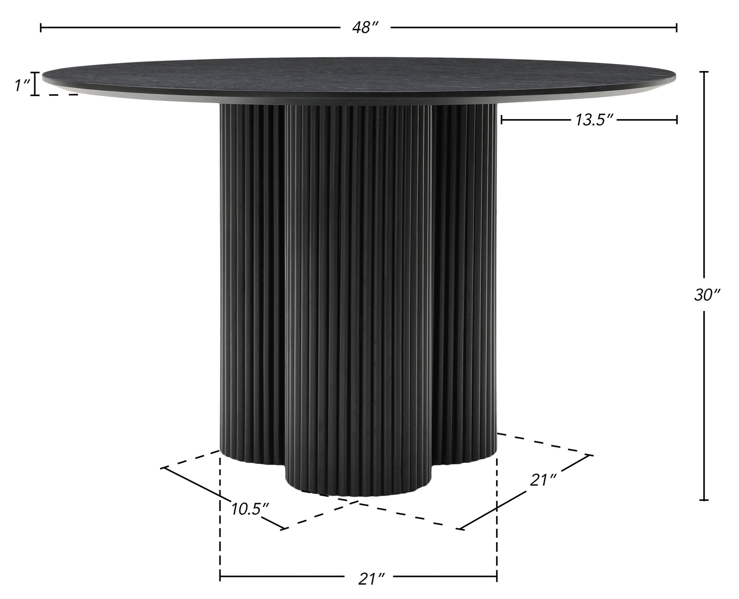 serpentine black dining table t