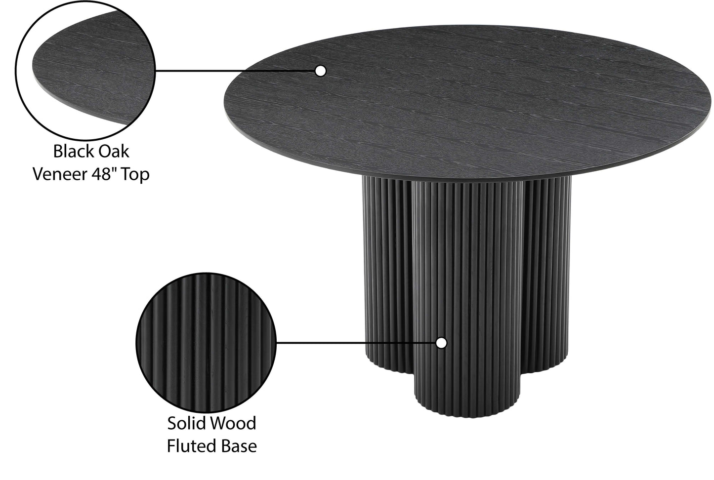 serpentine black dining table t