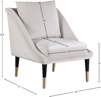 Opal Cream Velvet Accent Chair C