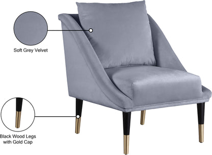 Opal Grey Velvet Accent Chair C