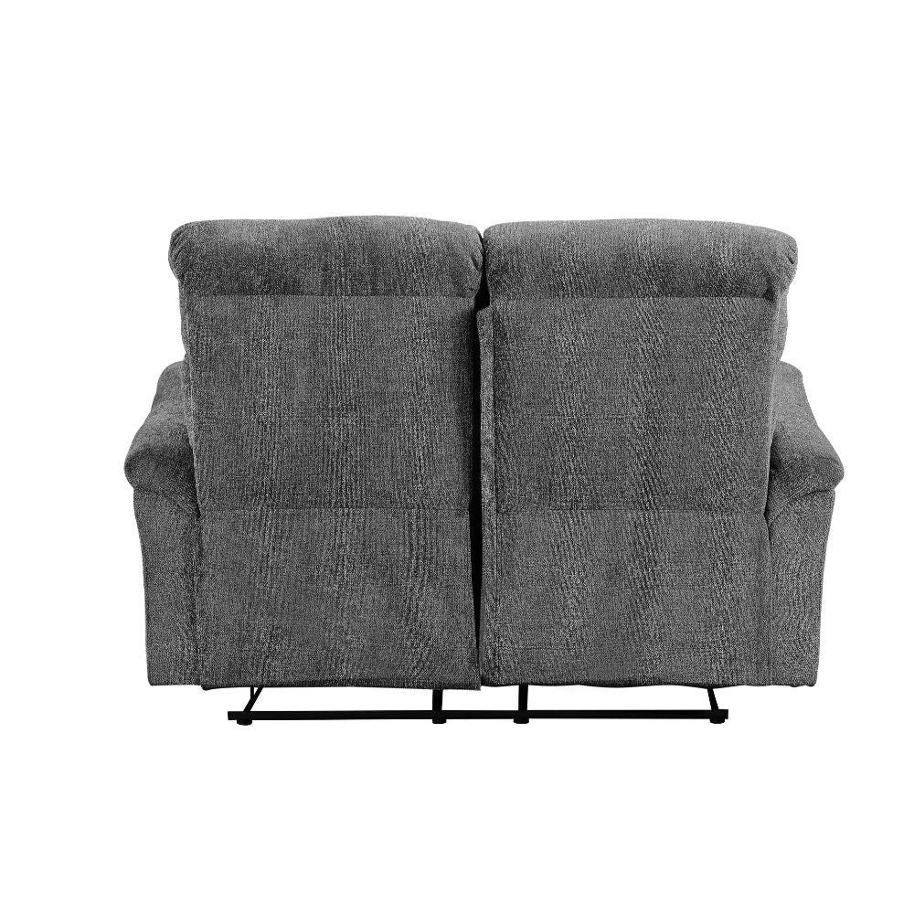 caspian motion loveseat, gray chenille