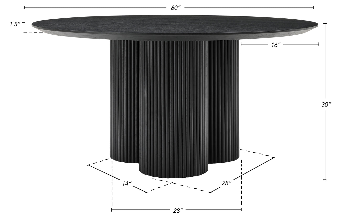 serpentine black dining table t