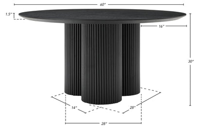 Serpentine Black Dining Table T