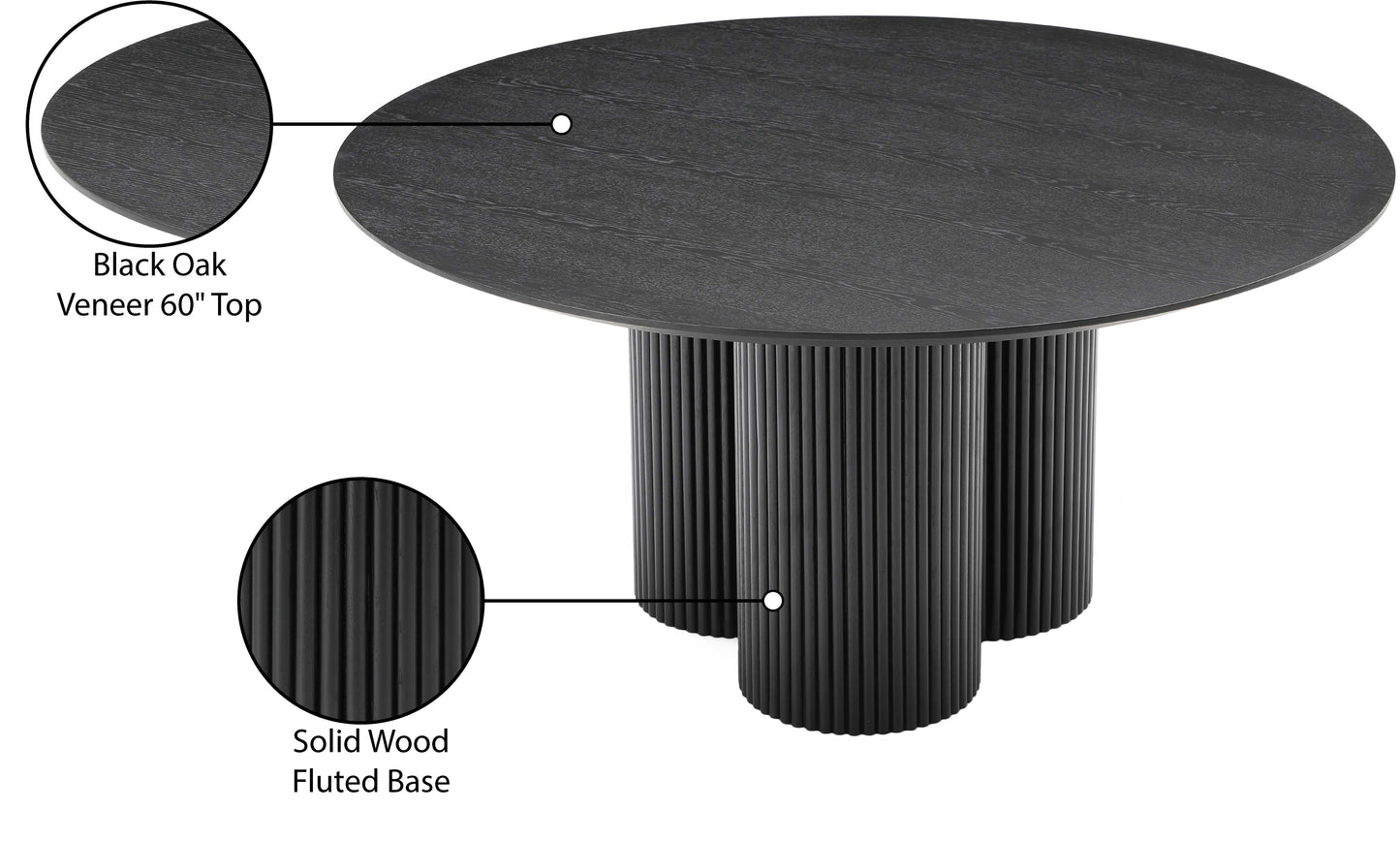 serpentine black dining table t