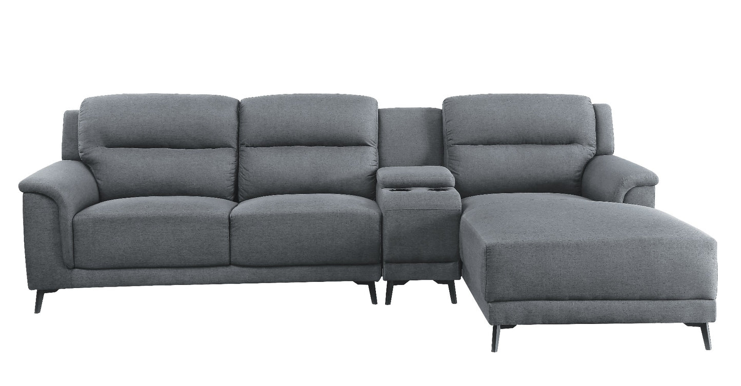 cattoes sectional sofa, gray linen