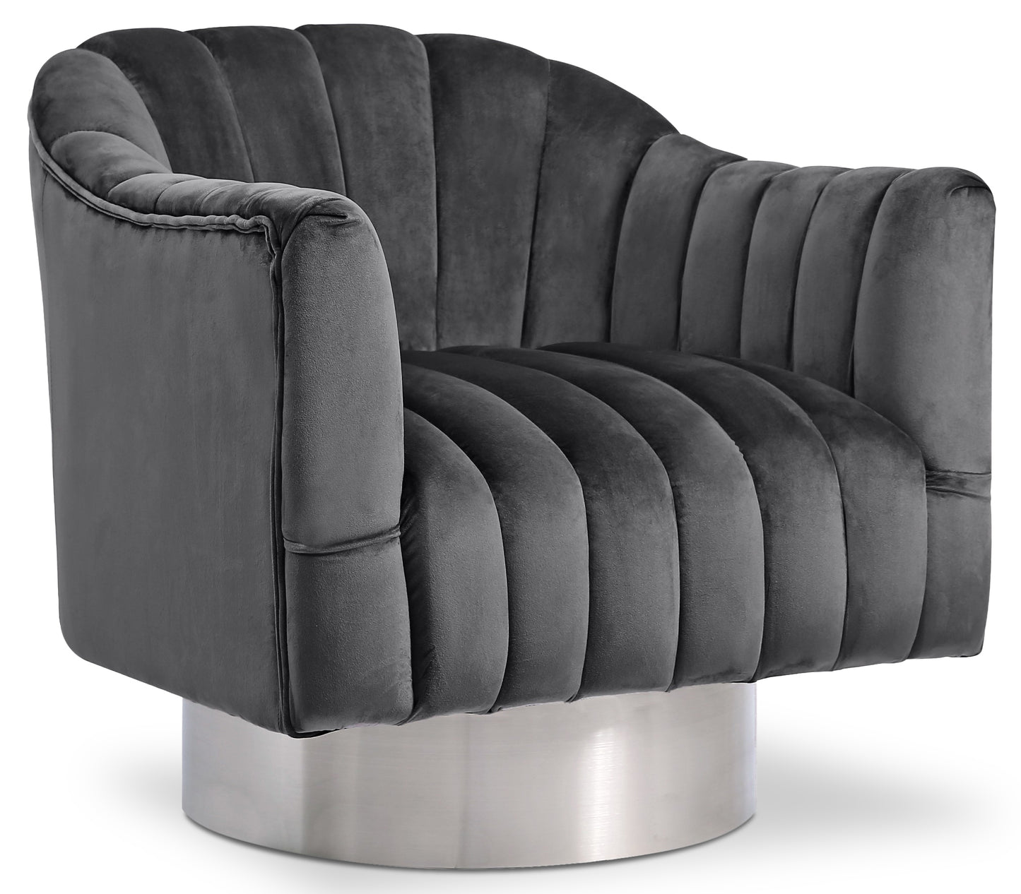 fiji grey velvet accent chair