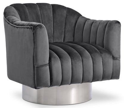 Fiji Grey Velvet Accent Chair