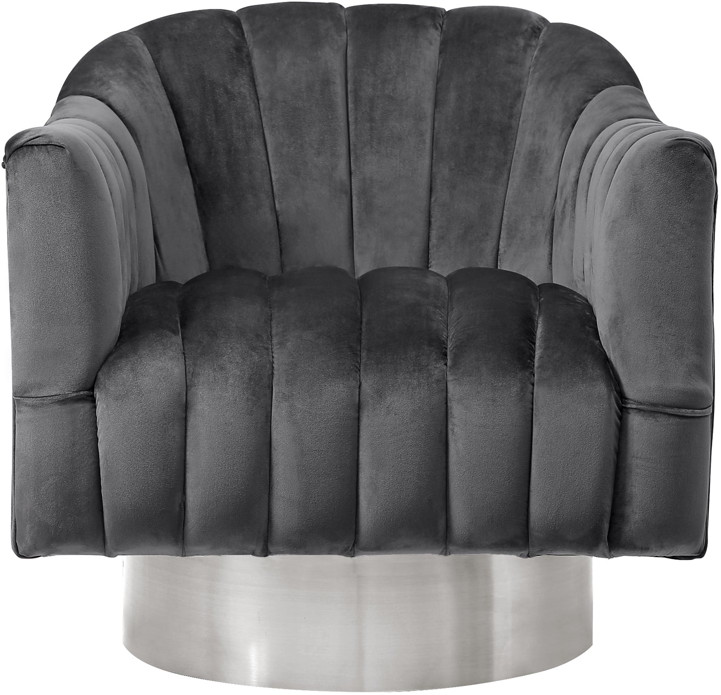 fiji grey velvet accent chair