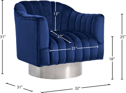 Sabrina Navy Velvet Accent Chair Navy