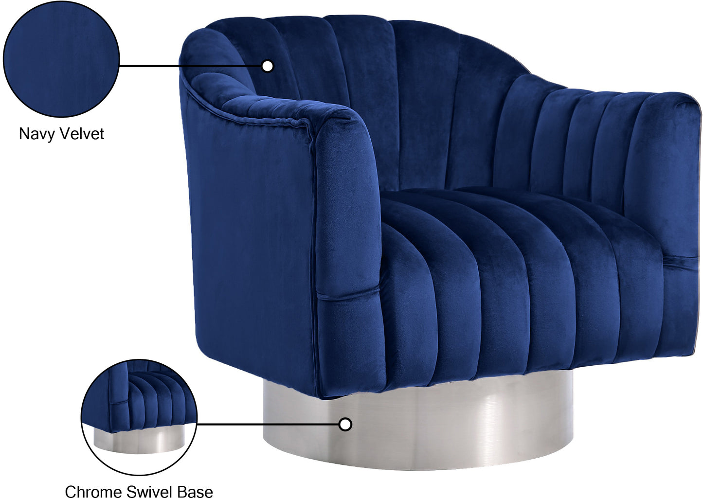 fiji navy velvet accent chair