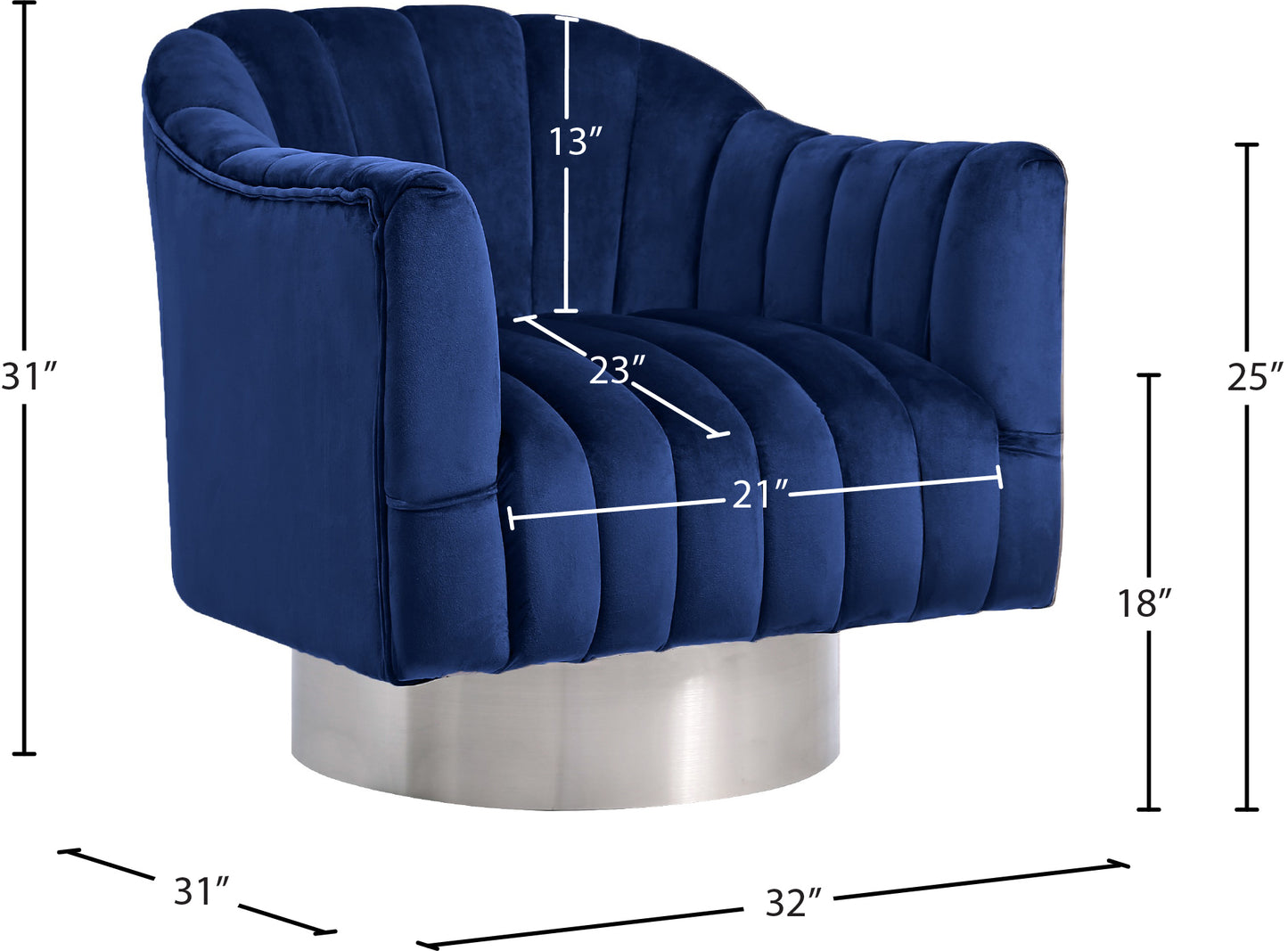 fiji navy velvet accent chair