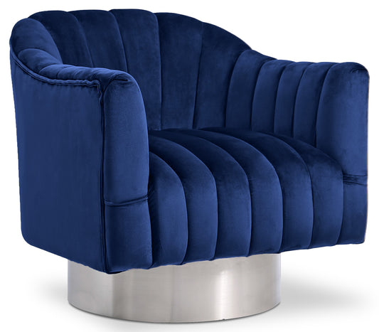 Fiji Navy Velvet Accent Chair