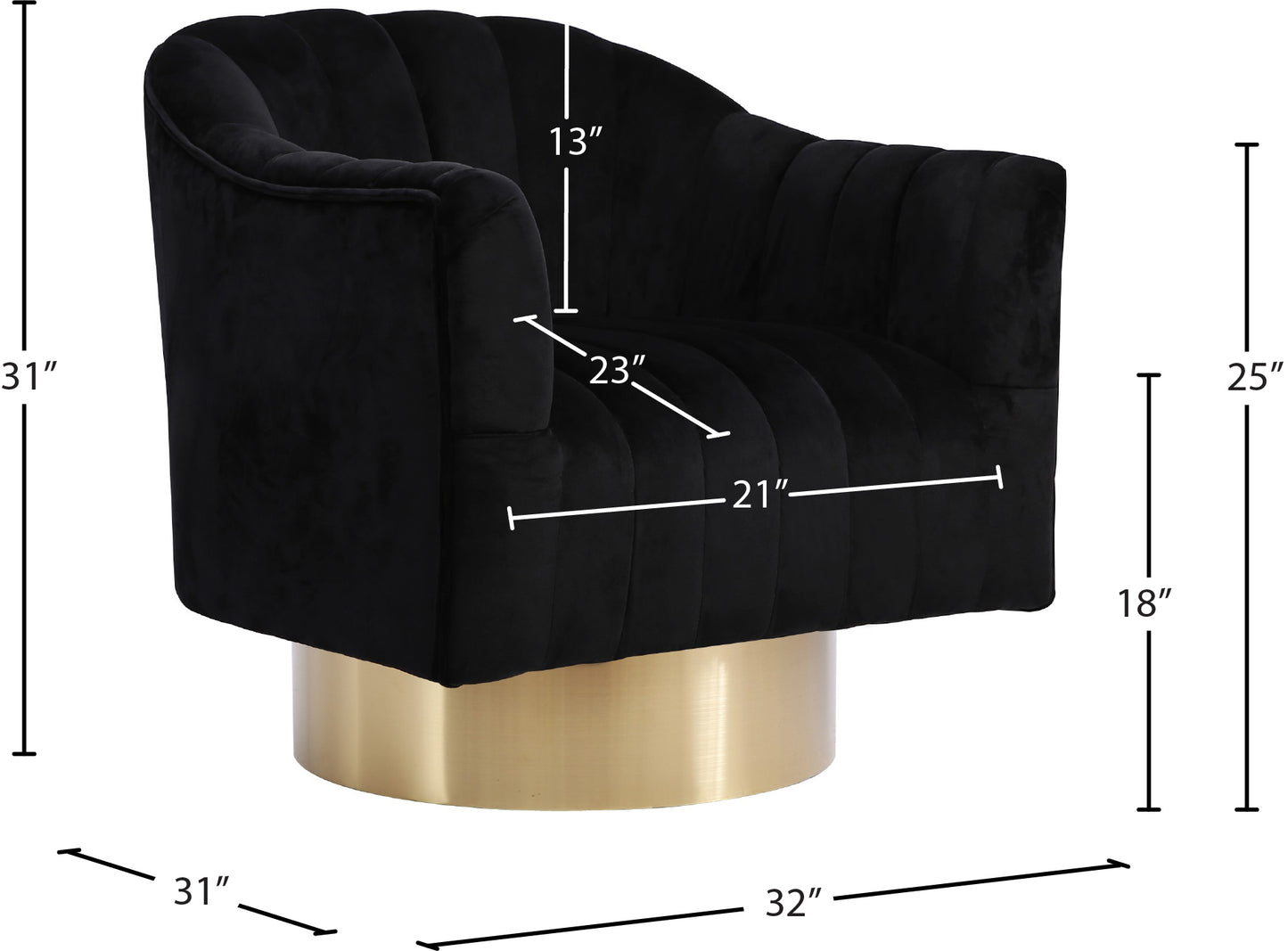 sabrina black velvet accent chair black