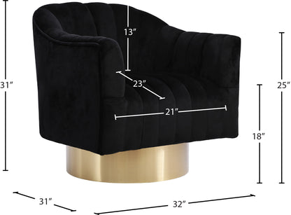 Sabrina Black Velvet Accent Chair Black