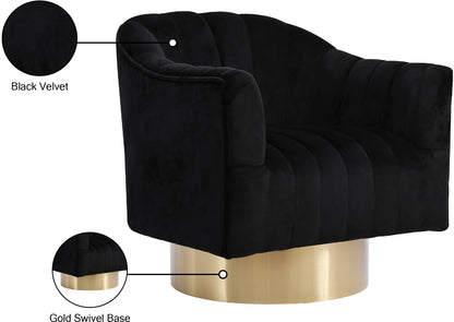 Sabrina Black Velvet Accent Chair Black