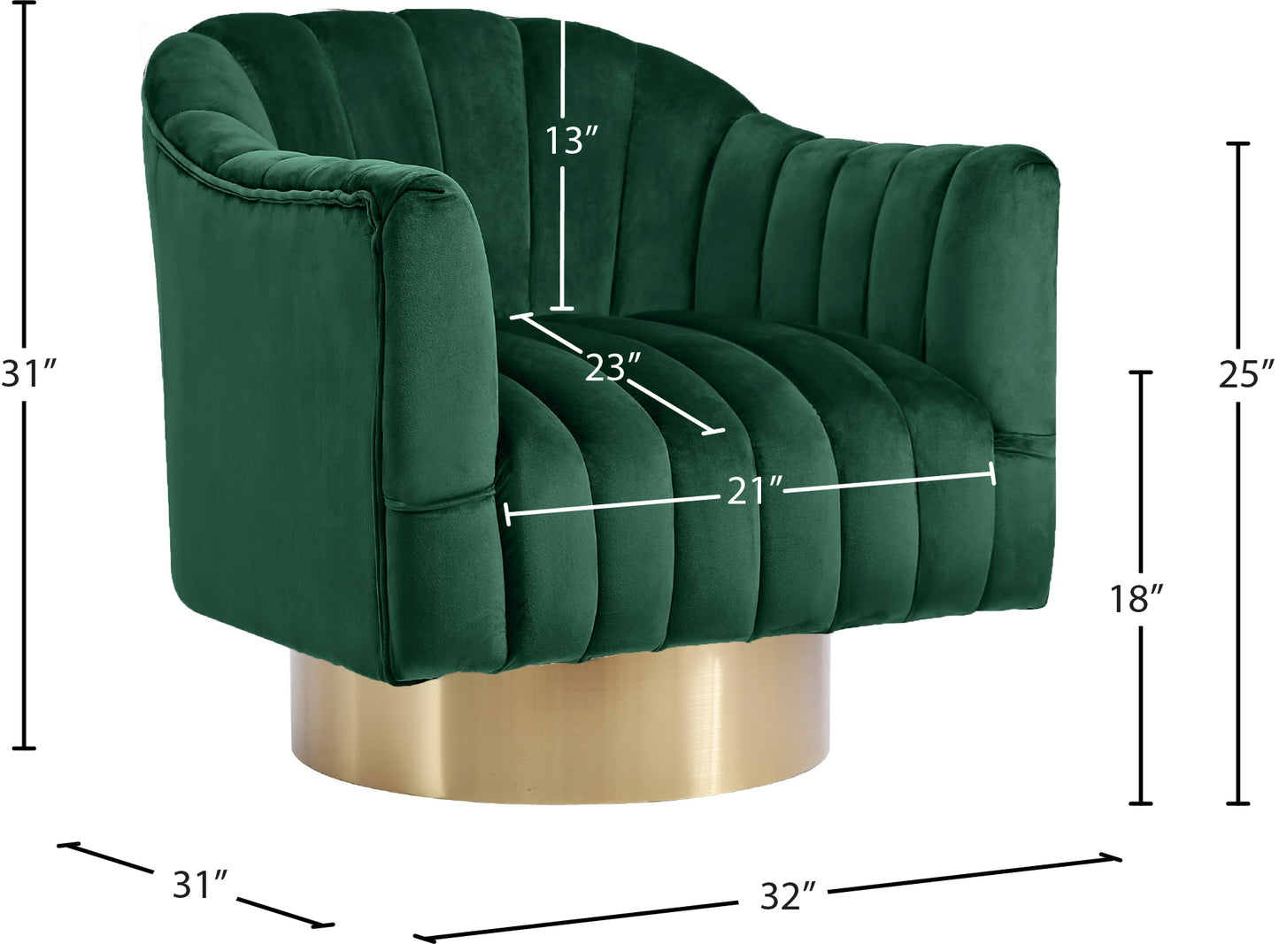 sabrina green velvet accent chair green