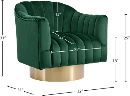 Sabrina Green Velvet Accent Chair Green