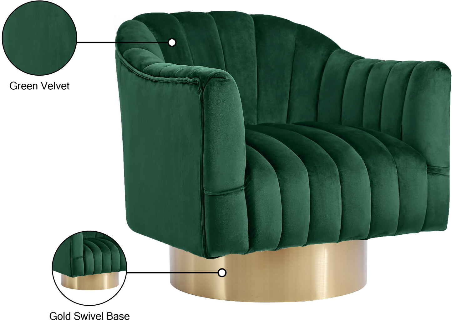 sabrina green velvet accent chair green