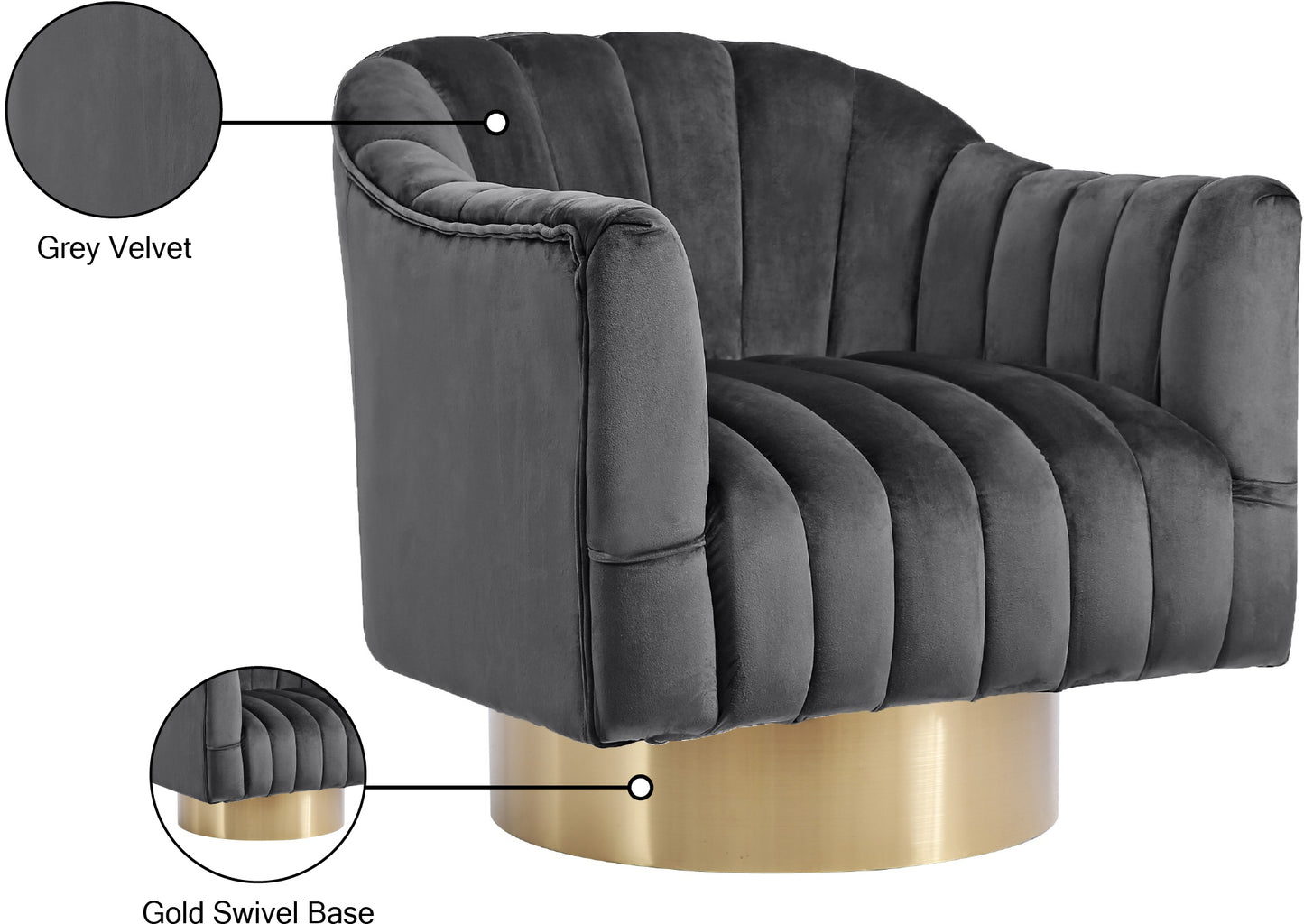 sabrina grey velvet accent chair grey