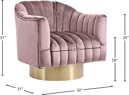 Sabrina Pink Velvet Accent Chair Pink