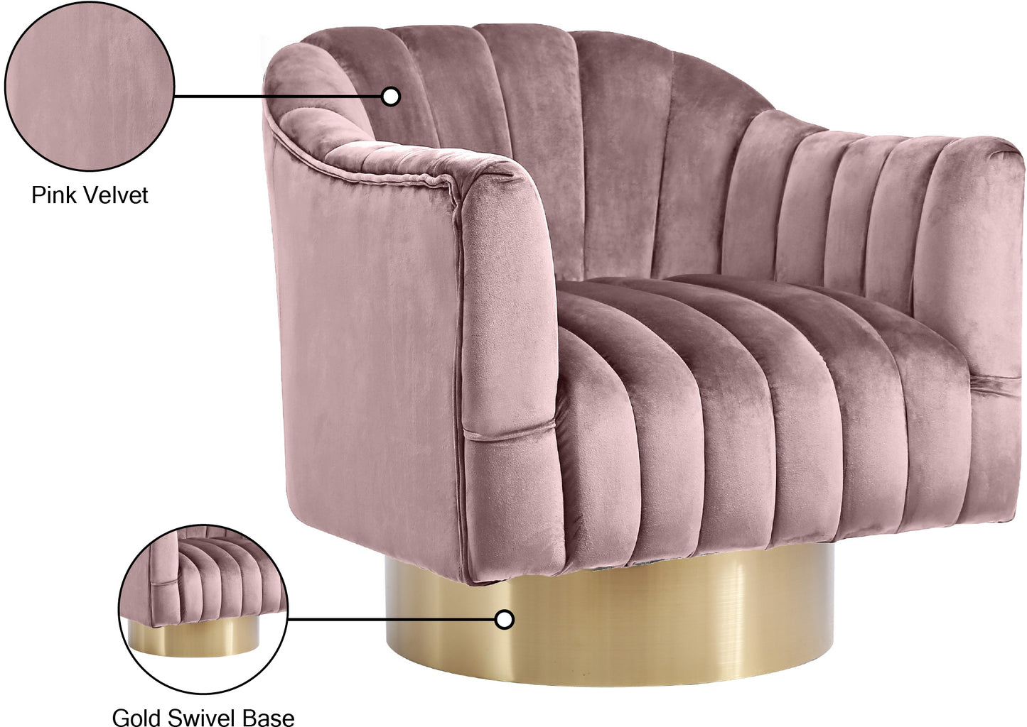 sabrina pink velvet accent chair pink