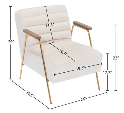 Henson Cream Velvet Accent Chair Cream