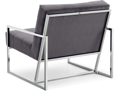 Sylvester Grey Velvet Accent Chair Grey