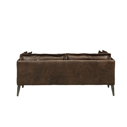 Charlton Loveseat, Distress Chocolate Top Grain Leather