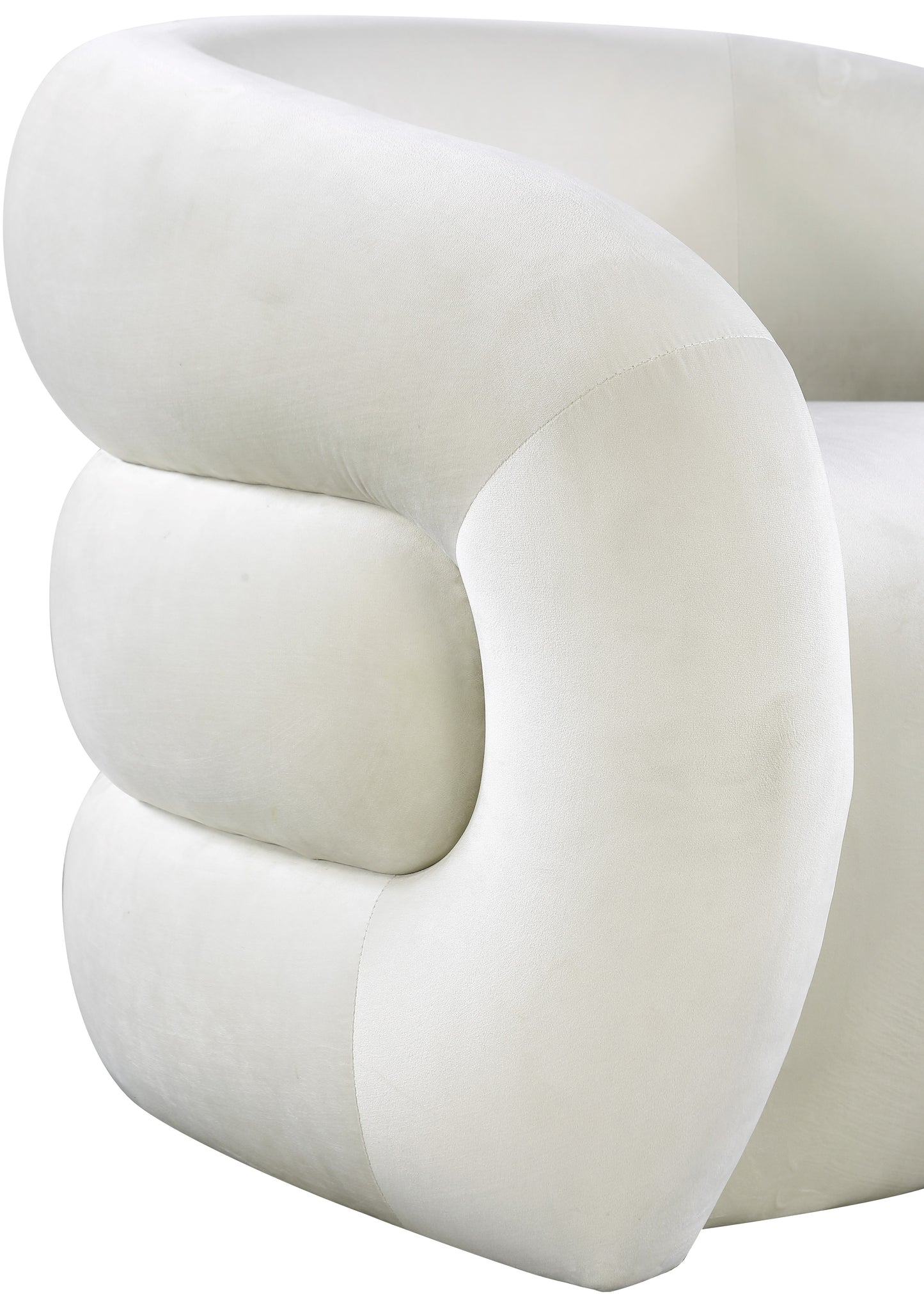 claude cream velvet accent chair cream